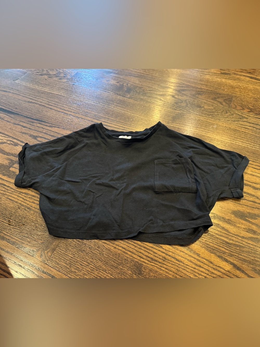Ardene Black Cropped Pocket Tee